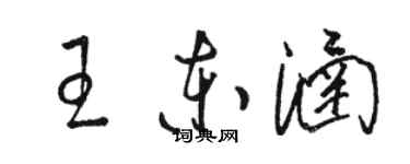 駱恆光王東涵草書個性簽名怎么寫