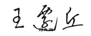 駱恆光王遷丘草書個性簽名怎么寫