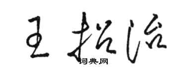 駱恆光王招治草書個性簽名怎么寫