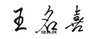 駱恆光王名喜行書個性簽名怎么寫