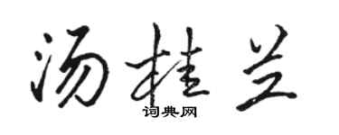 駱恆光湯桂蘭行書個性簽名怎么寫