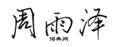 駱恆光周雨澤行書個性簽名怎么寫