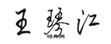 駱恆光王琴江行書個性簽名怎么寫