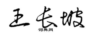 曾慶福王長坡草書個性簽名怎么寫