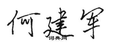 駱恆光何建軍行書個性簽名怎么寫