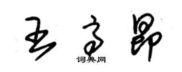 朱錫榮王高昂草書個性簽名怎么寫