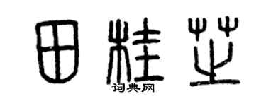 曾慶福田桂芝篆書個性簽名怎么寫