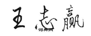 駱恆光王志贏行書個性簽名怎么寫