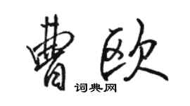 駱恆光曹歐行書個性簽名怎么寫