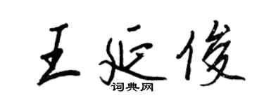 王正良王延俊行書個性簽名怎么寫