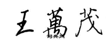王正良王萬茂行書個性簽名怎么寫