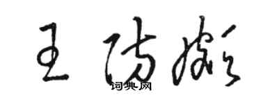 駱恆光王防頗草書個性簽名怎么寫