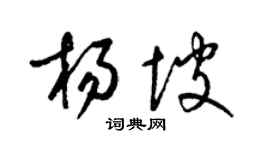 梁錦英楊坡草書個性簽名怎么寫