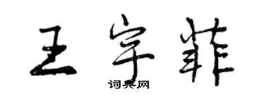 曾慶福王宇菲行書個性簽名怎么寫