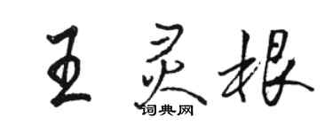 駱恆光王靈根行書個性簽名怎么寫