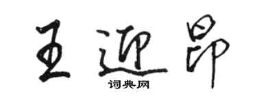 駱恆光王迎昂行書個性簽名怎么寫