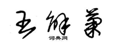 朱錫榮王解菊草書個性簽名怎么寫