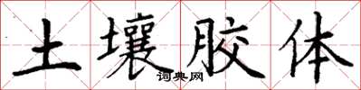 丁謙土壤膠體楷書怎么寫