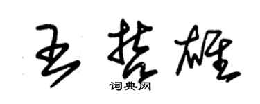 朱錫榮王哲雄草書個性簽名怎么寫