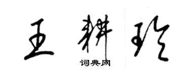 梁錦英王耕玲草書個性簽名怎么寫