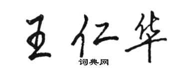 駱恆光王仁華行書個性簽名怎么寫