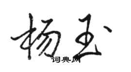 駱恆光楊玉行書個性簽名怎么寫