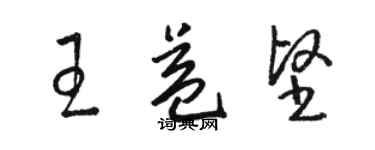 駱恆光王益堅草書個性簽名怎么寫