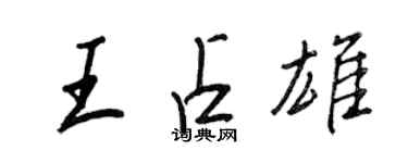 王正良王占雄行書個性簽名怎么寫