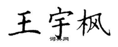 丁謙王宇楓楷書個性簽名怎么寫