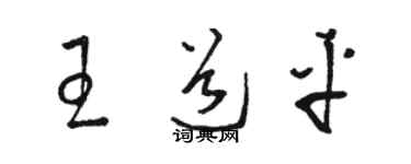 駱恆光王道平草書個性簽名怎么寫