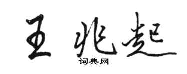 駱恆光王兆起行書個性簽名怎么寫