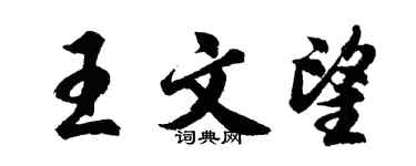胡問遂王文望行書個性簽名怎么寫