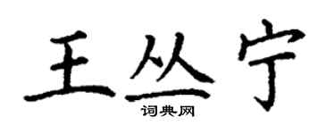 丁謙王叢寧楷書個性簽名怎么寫