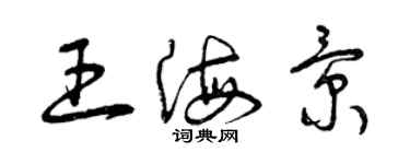 曾慶福王海景草書個性簽名怎么寫