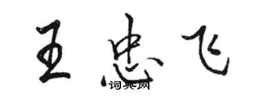 駱恆光王忠飛行書個性簽名怎么寫