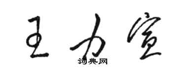 駱恆光王力宣草書個性簽名怎么寫