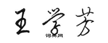 駱恆光王學芳行書個性簽名怎么寫