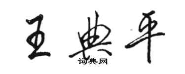 駱恆光王典平行書個性簽名怎么寫