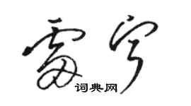 駱恆光雷寧草書個性簽名怎么寫