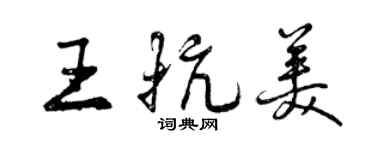 曾慶福王抗美行書個性簽名怎么寫