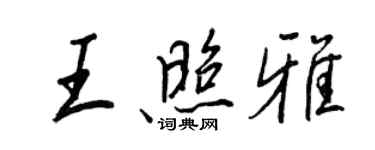 王正良王照雅行書個性簽名怎么寫