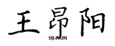 丁謙王昂陽楷書個性簽名怎么寫