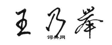 駱恆光王乃舉行書個性簽名怎么寫