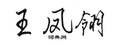 駱恆光王鳳翎行書個性簽名怎么寫