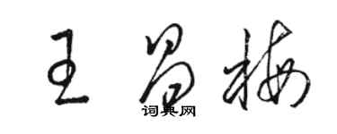 駱恆光王昌梅草書個性簽名怎么寫