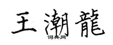 何伯昌王潮龍楷書個性簽名怎么寫