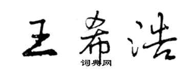 曾慶福王希浩行書個性簽名怎么寫
