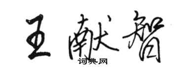 駱恆光王獻智行書個性簽名怎么寫