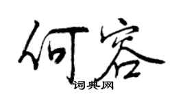 曾慶福何容行書個性簽名怎么寫