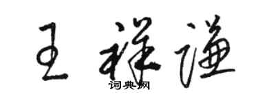 駱恆光王祥謙草書個性簽名怎么寫